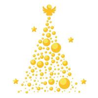 Christmas tree with bubbles and stars vector