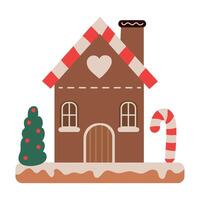 Christmas gingerbread house illustration vector