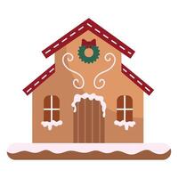 Christmas gingerbread house illustration vector