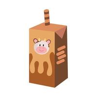 A milk carton with a cow face on it vector