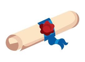 A scroll with a red rose on it vector