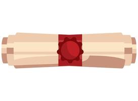 A scroll with a red seal on it vector