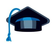 A graduation cap with a blue tassel vector