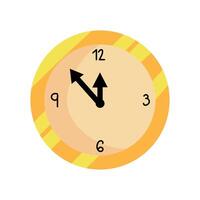 A clock with a black arrow pointing to the right vector