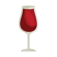 A glass of red wine on a white background vector