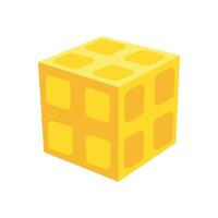A yellow cube with squares on it vector