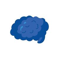 A blue brain with a smiley face on it vector