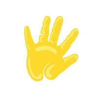 A yellow hand with a thumb up vector