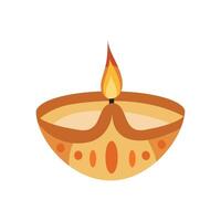 A diya lamp with a flame on it vector