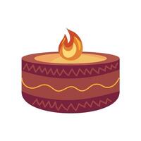 A cake with a candle on top vector