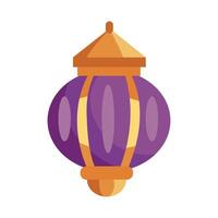 A purple and gold lantern icon on a white background vector