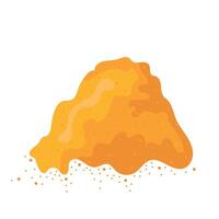 A pile of orange powder on a white background vector
