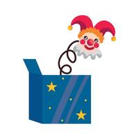 A clown in a box with stars and stars vector