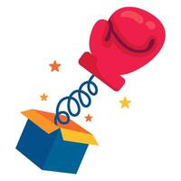 Boxing glove and box with stars vector