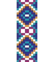A colorful patterned bookmark with a blue, purple and orange design vector