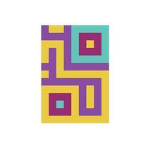 A colorful abstract design with squares and triangles vector