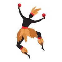 A man in a costume with red balls in his hands vector