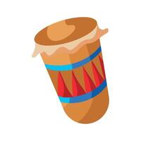 A drum icon in flat style on a white background vector