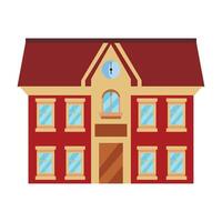 School building with clock icon illustration design vector