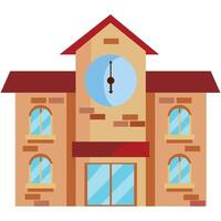 School building with clock vector