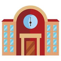 A building with a clock on the front vector