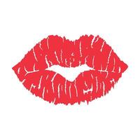 A red lipstick kiss on a white background vector