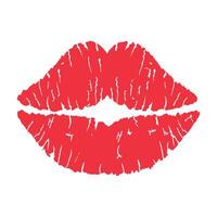 Red lips on white background vector