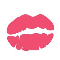 A pink lips icon on a white background vector