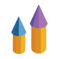 Two colored pencils are next to each other vector