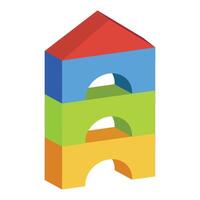 A colorful house with a ladder on top vector