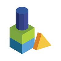 A colorful cube with a triangle and a triangle vector