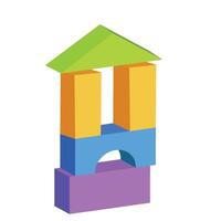 A colorful building with a green roof vector
