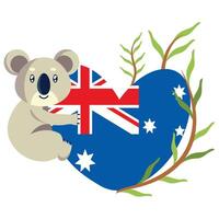 Australia flag koala bear vector