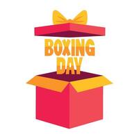 Boxing day logo with a box and bow vector