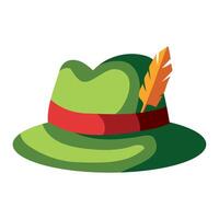 A hat with a feather and red ribbon vector
