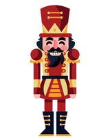 A nutcracker character with a beard and mustache vector