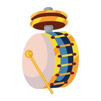 A cartoon drum on a white background vector