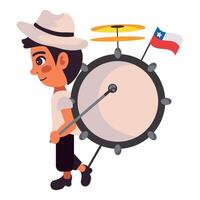 A man with a hat and a drum vector