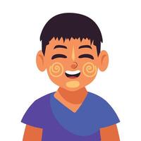 A boy with a smile on his face vector