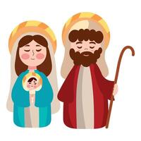 Christmas nativity scene with mary and jesus vector