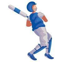 A cartoon illustration of a baseball player swinging his bat vector