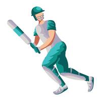 Cricket player in action illustration vector