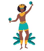 A cartoon character with a conga drum vector