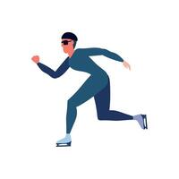 A man in a blue suit and sunglasses is skating vector