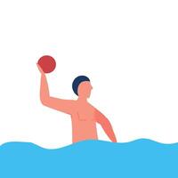 A man in the water holding a ball vector