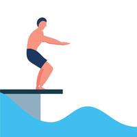 Man diving into the water, illustration vector