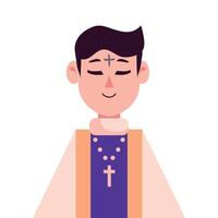 A cartoon illustration of a priest vector