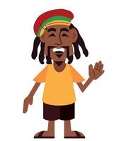 A cartoon character of a man with dreadlocks vector