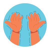 Two hands reaching out to touch the ground vector