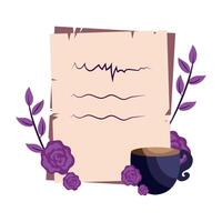 A cup of coffee and a piece of paper with a note on it vector